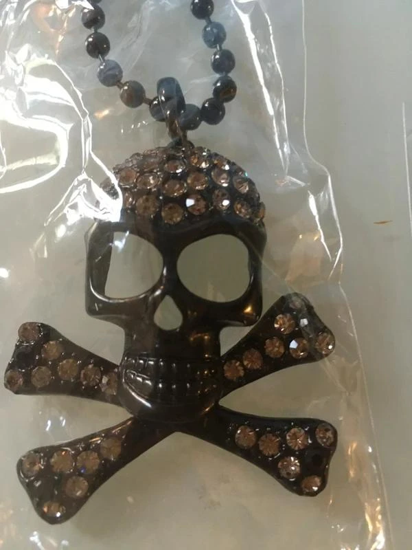 Set ketting + strass doodshoofd oorbellen / piraten Disney Disneylan – photo 2